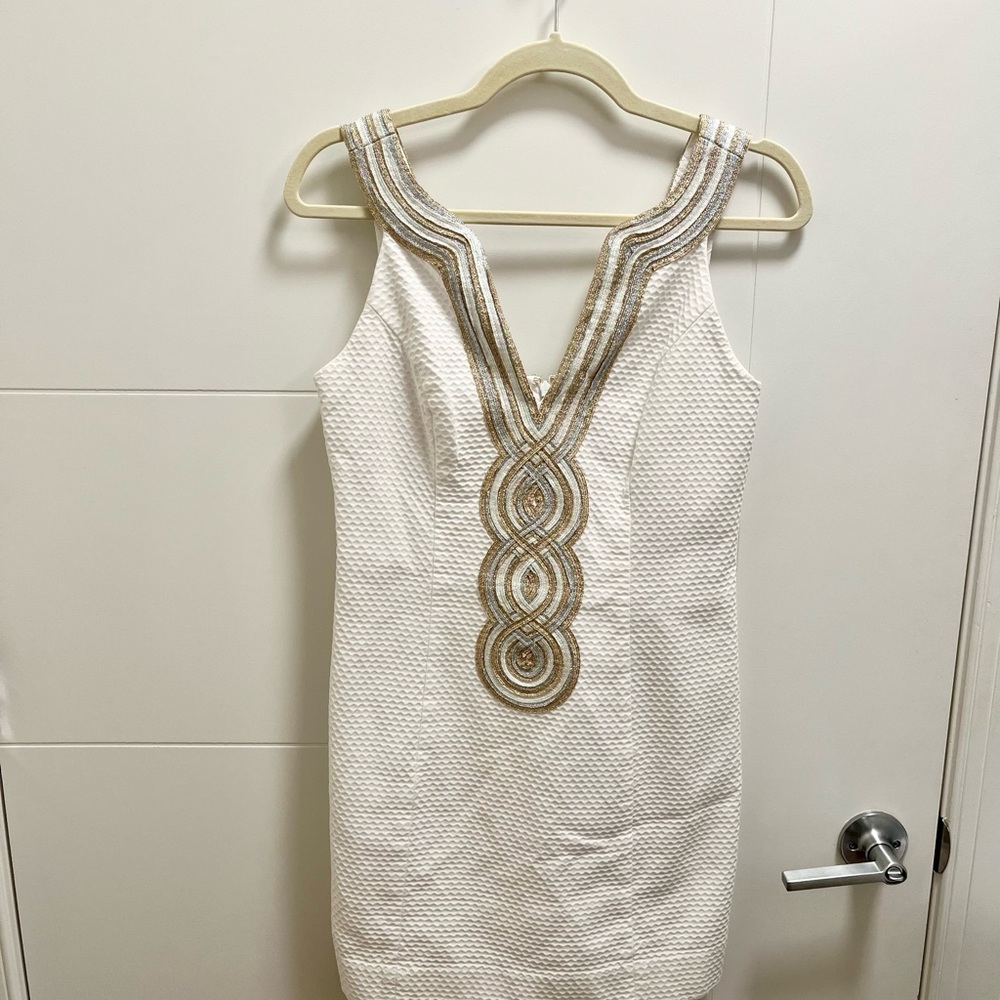 Originally $198 Lilly Pulitzer Resort White Valli Shift Sheath Dress Size 4